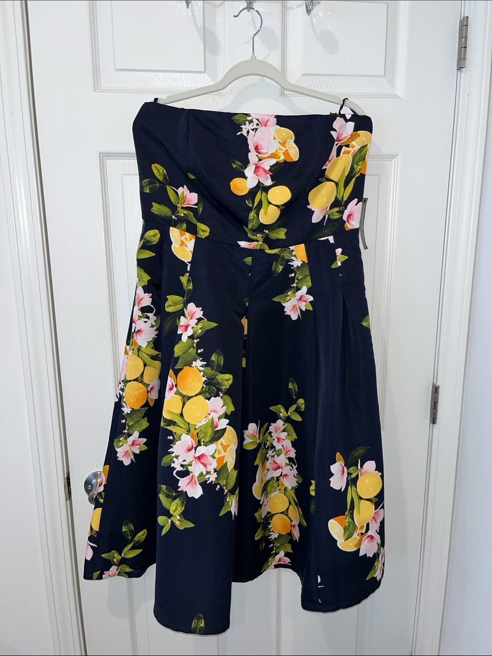 Navy Lemon-Print Circle Dress 👗